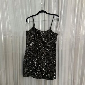 mini black sequin dress